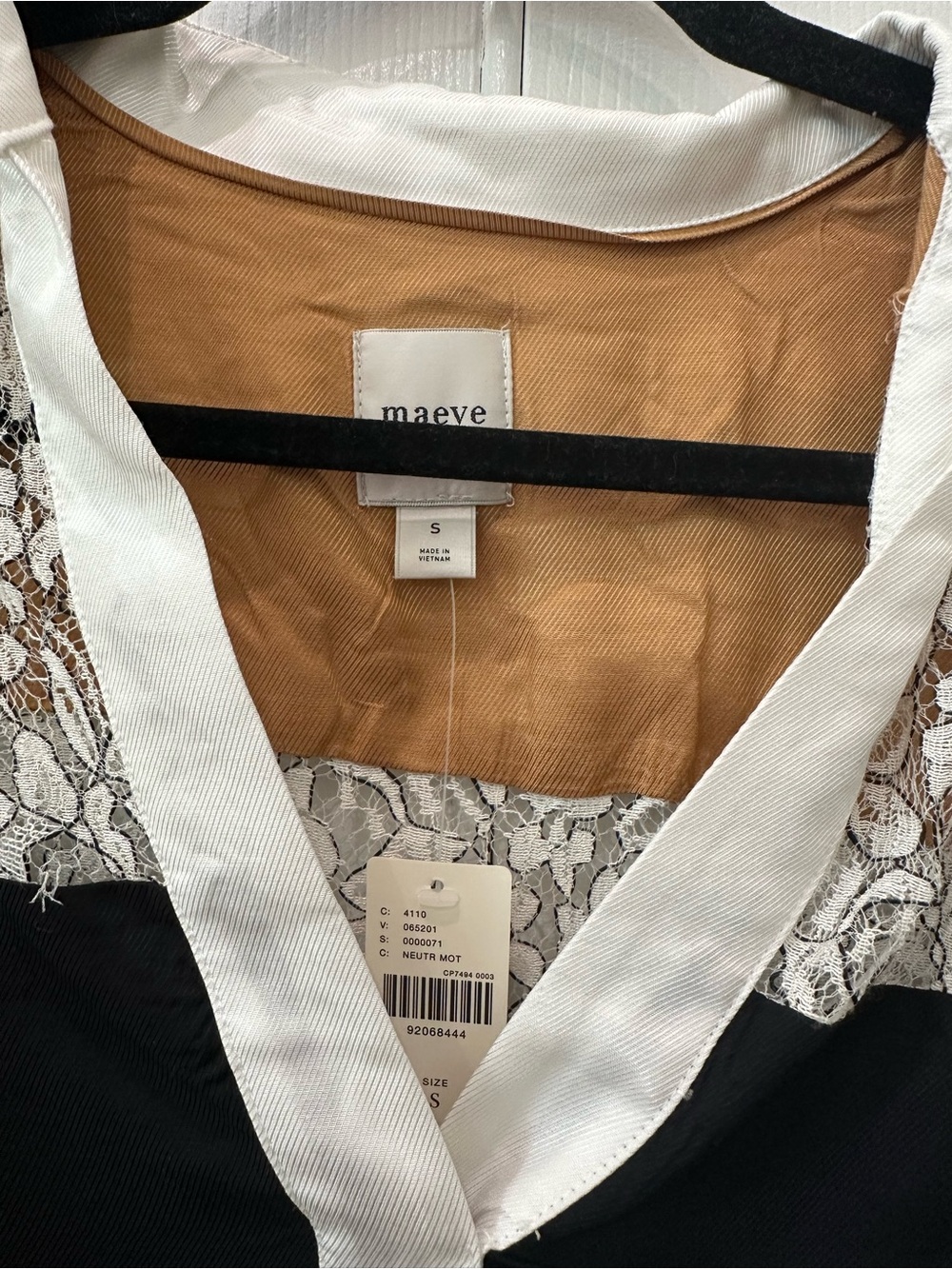 Brand new w/tags! Maeve Lace-Trim Colorblock Blouse, Small - Picture 2 of 3